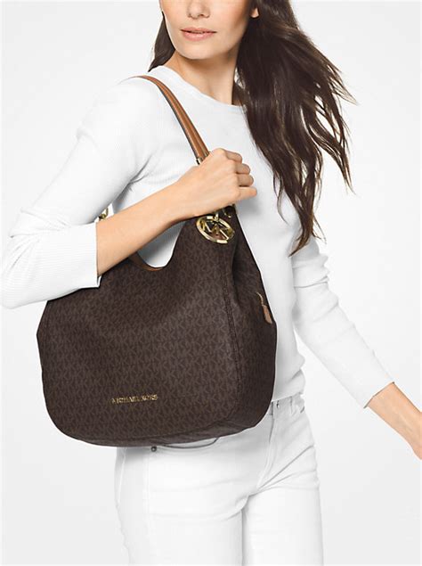 sac michael kors lillie noir|Lillie Large Logo Shoulder Bag .